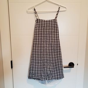 American Eagle Size M Black and White Gingham Tie-Back Mini Dress